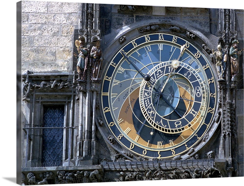 Astronomical Clock, Prague, Czech Republic. This astronomical dial dates back to 1410 and displays three different sets of...