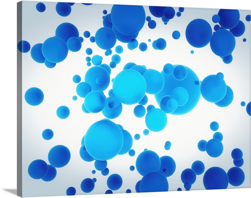 Blue spheres, illustration.