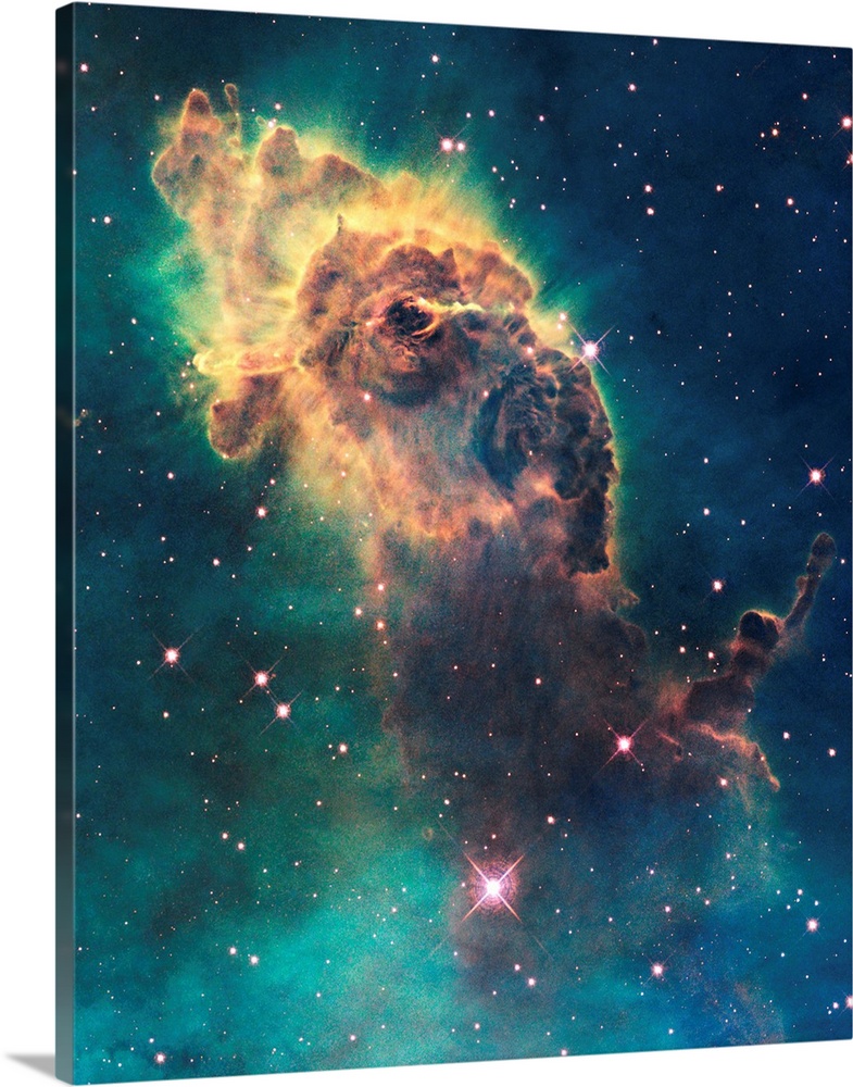 Carina Nebula pillar. Hubble Space Telescope (HST) image of a three-light-year-long pillar of gas and dust within the Cari...