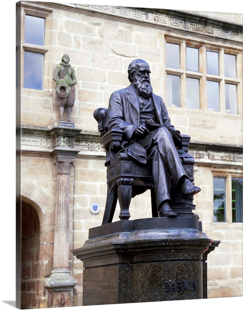 Charles Darwin. Statue commemorating the British naturalist Charles Robert Darwin (1809-1882). Darwin is most famous for h...