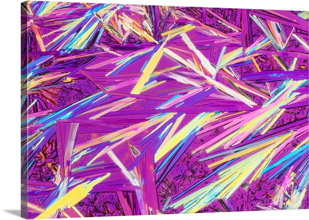 Cocaine drug crystals. Polarised light micrograph of crystals of pure synthetic cocaine. Cocaine, also called benzoylmethy...