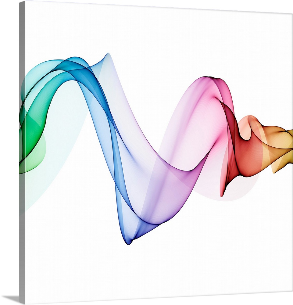 Colourful abstract patterns against white background, computer artwork.