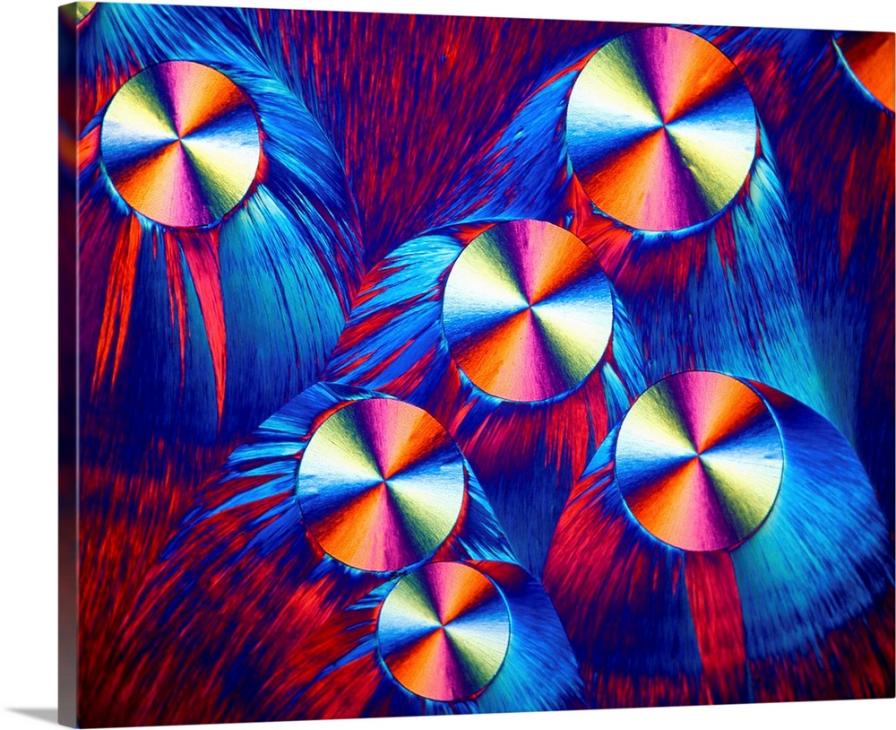 Copper sulphate crystals. Polarised light micrograph (LM) of copper sulphate (CuSO4) crystals.