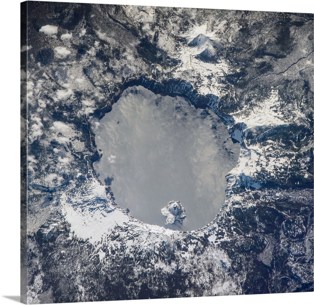 Crater Lake, Oregon, USA, photographed by astronauts aboard the International Space Station (ISS). This image was taken on...