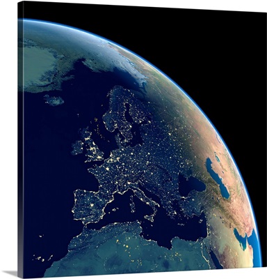 Europe At Night, Satellite Image