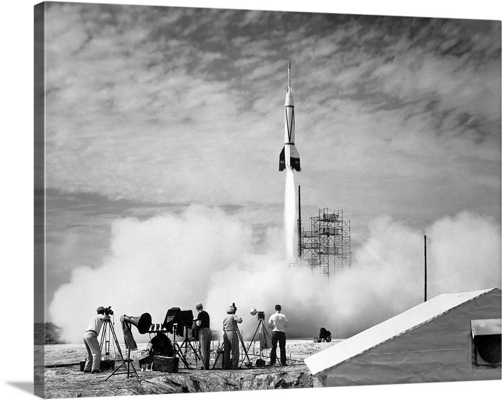 First Cape Canaveral rocket launch. Launch of the Bumper 8 rocket from Cape Canaveral, Florida, USA. This was the first la...