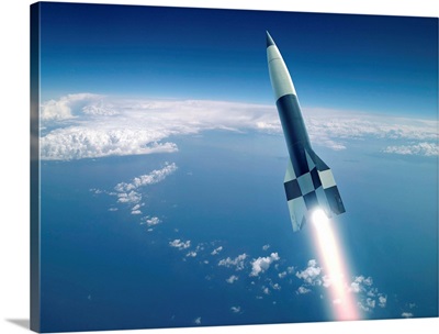 First V-2 rocket launch, artwork