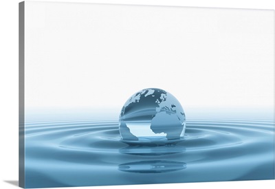 Globe Submerged In Water