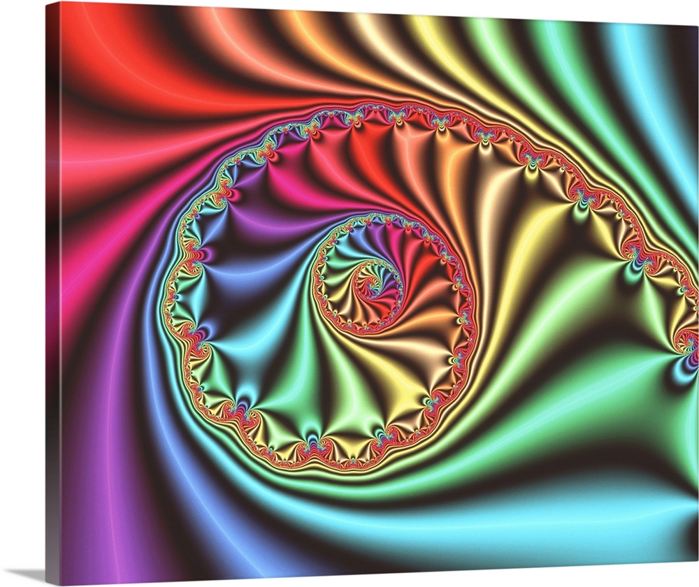 Julia fractal. Computer graphic showing a three- dimensional \spiral\ fractal image derived from the Julia Set. The Julia ...