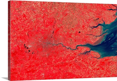 London, infrared satellite image