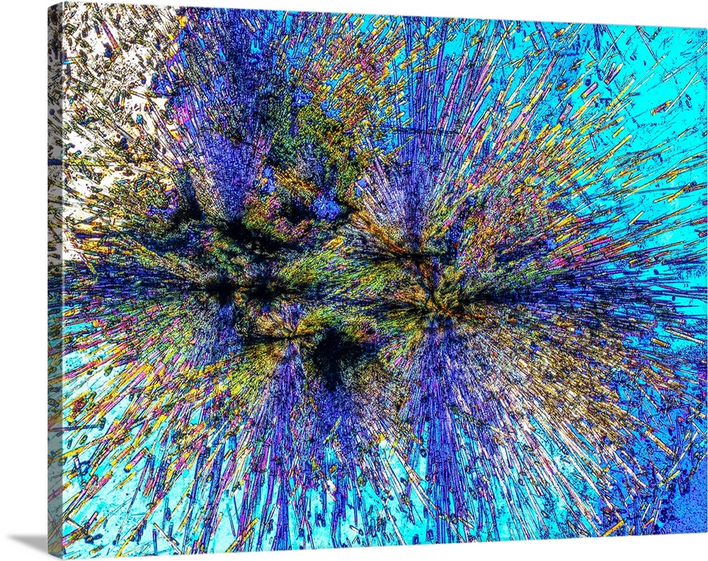 Polarised light micrograph of a thin section of Luxulyanite, a very rare form of Tourmaline Granite. This sample is from L...