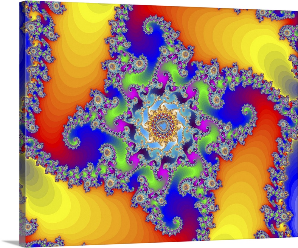 Mandelbrot fractal. Computer-generated image derived from a Mandelbrot Set. Fractal geometry is used to derive complex sha...