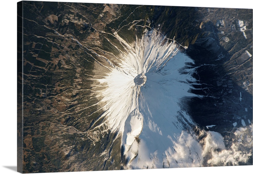 Mount Fuji, Japan, photographed by astronauts aboard the International Space Station (ISS). This image was taken on the 8t...