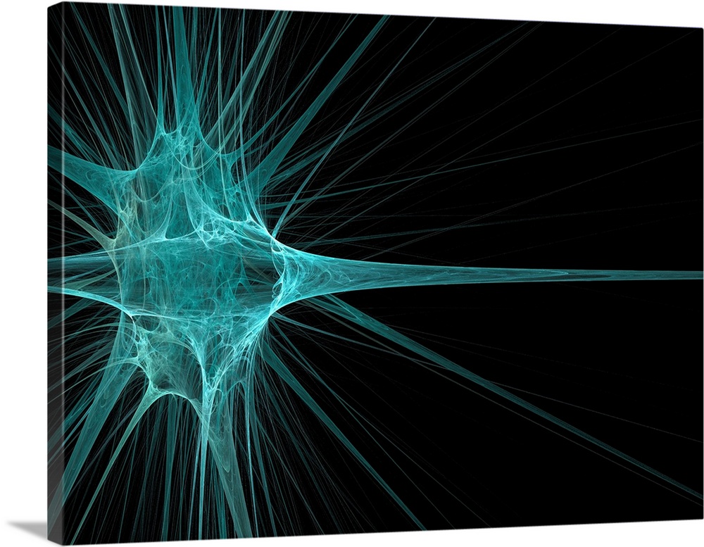 Nerve cell. Abstract computer illustration of a nerve cell, or neuron. Neurons are responsible for passing information aro...