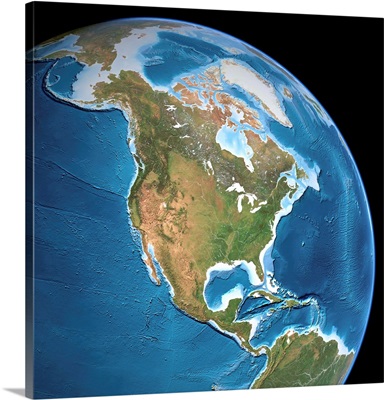 North America, Topographic Map