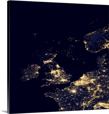 North Sea at night, satellite image