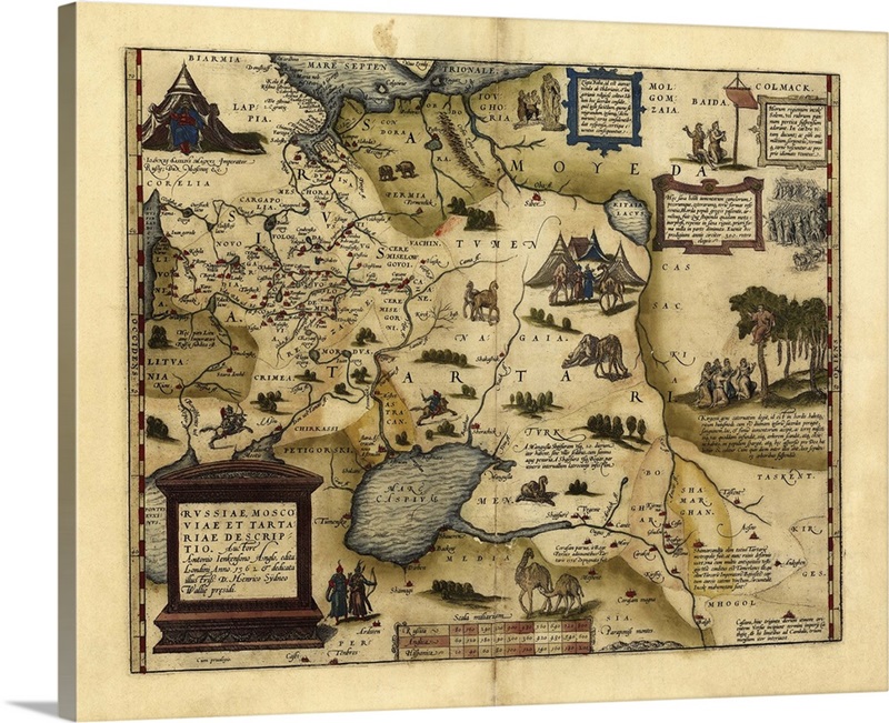 Ortelius's map of European Russia, 1570 | Great Big Canvas