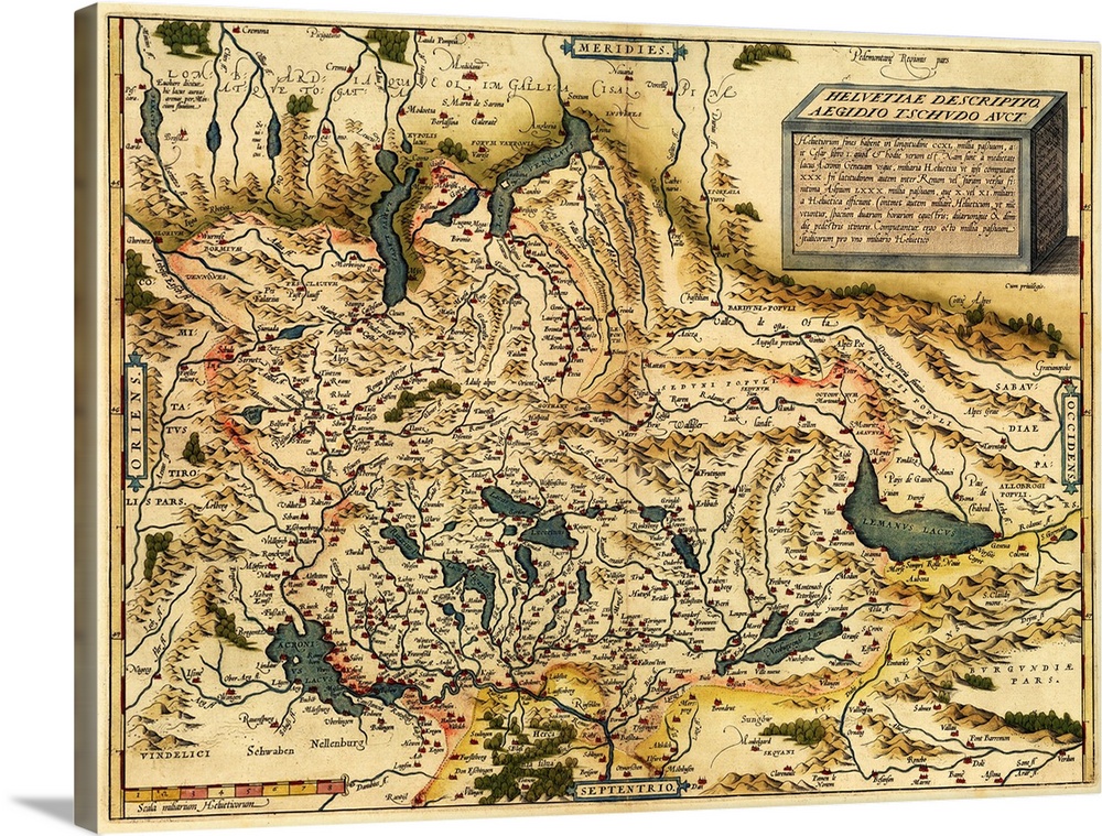 Ortelius's map of Switzerland. This map is from the 1570 first edition of Theatrum orbis terrarum ('Theatre of the World')...