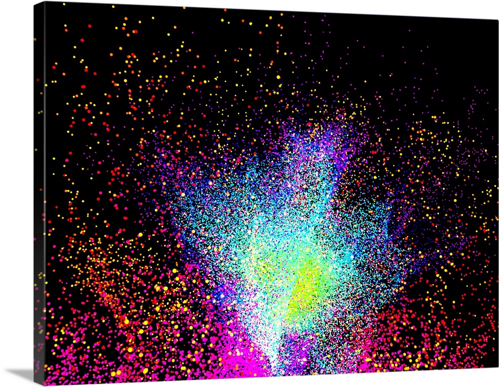 Computer artwork of a particle burst or explosion.
