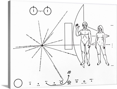 Pictorial plaque on Pioneer 10 and 11