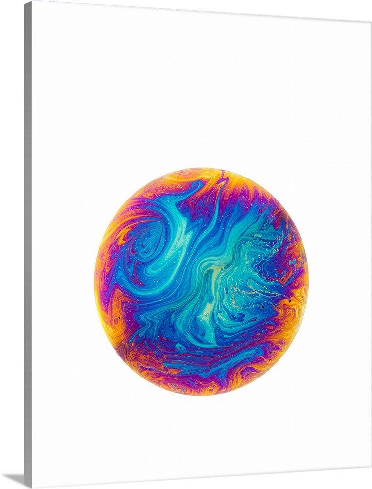 Soap bubble colours. The movement in the thin film is due to the interaction between gravity and buoyancy in the liquid. T...
