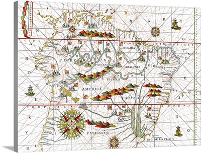 South America, 16th century map