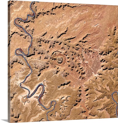 Upheaval dome, USA, satellite image