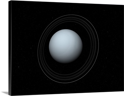 Uranus and its rings, artwork