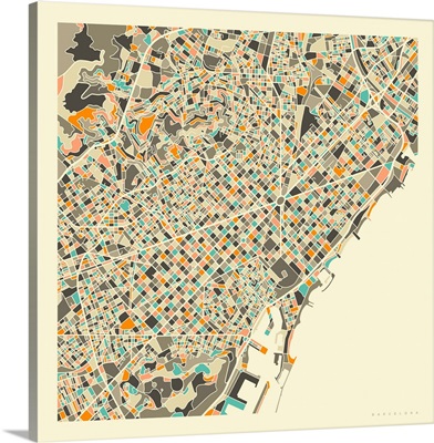 Barcelona Aerial Street Map