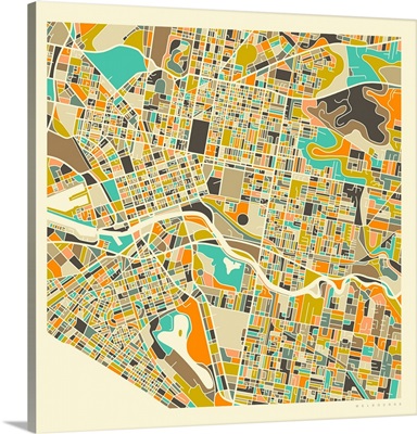 Melbourne Aerial Street Map