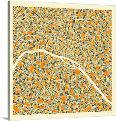 Paris Aerial Street Map