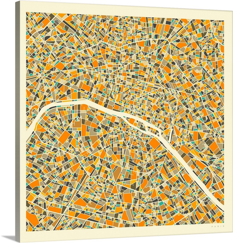 Paris Aerial Street Map | Great Big Canvas