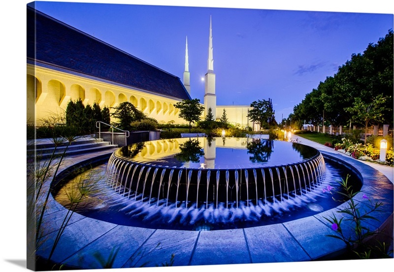 Boise Idaho Temple Fountain, Boise, Idaho Wall Art, Canvas Prints