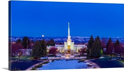 Denver Colorado Temple, Moonset, Centennial, Colorado