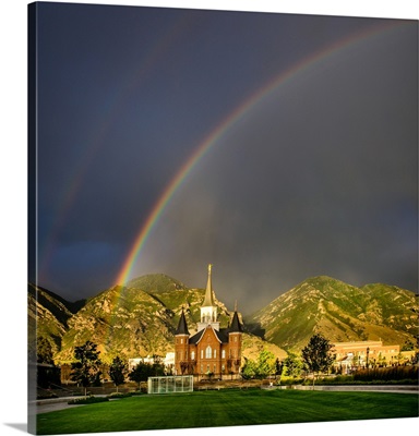 Double Rainbow over the Provo City Center Temple, Provo, Utah