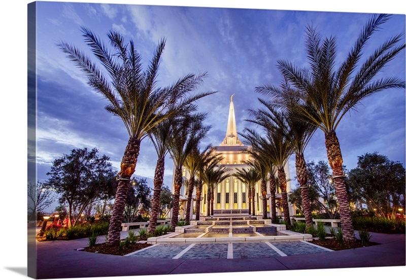 Gilbert Arizona Temple, Palm Trees, Gilbert, Arizona Wall Art, Canvas