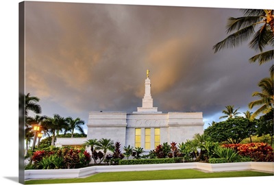 Kona Hawaii Temple, Sunset, Kailua, Hawaii
