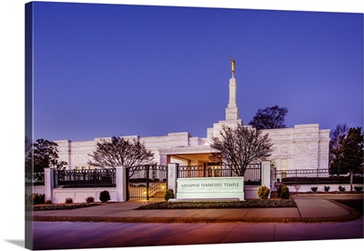 Memphis Tennessee Temple, Front at Twilight, Bartlett, Tennessee