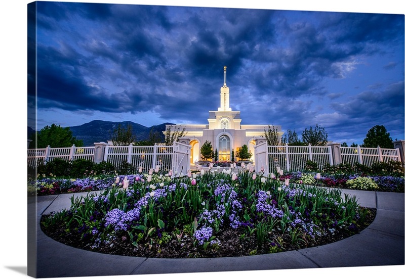 Mount Timpanogos Utah Temple with Flowers, American Fork, Utah | Great ...