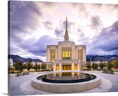 Ogden Utah Temple, Reflective Morning, Ogden, Utah