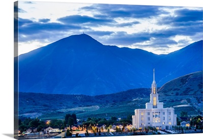 Payson Utah Temple, Mountain Valley and Clouds, Payson, Utah