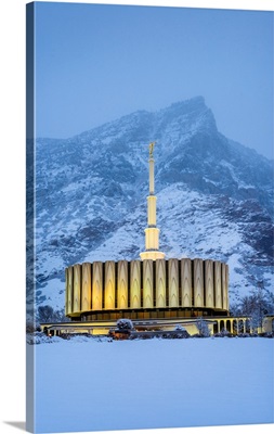 Provo Utah Temple, Snow on the Mountains, Provo, Utah