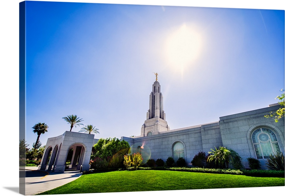The Redlands California Temple is the 116th operating temple and is surrounded by palm trees in its southern California ho...