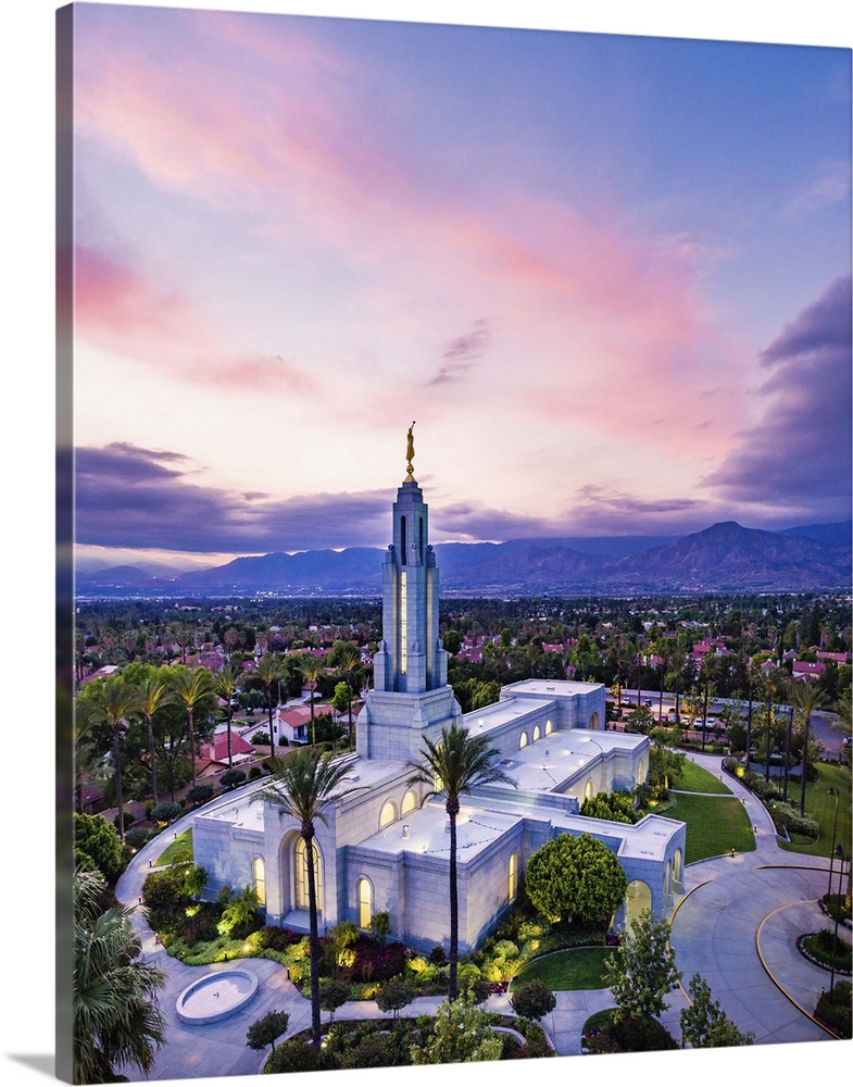 The Redlands California Temple is the 116th operating temple and is surrounded by palm trees in its southern California ho...
