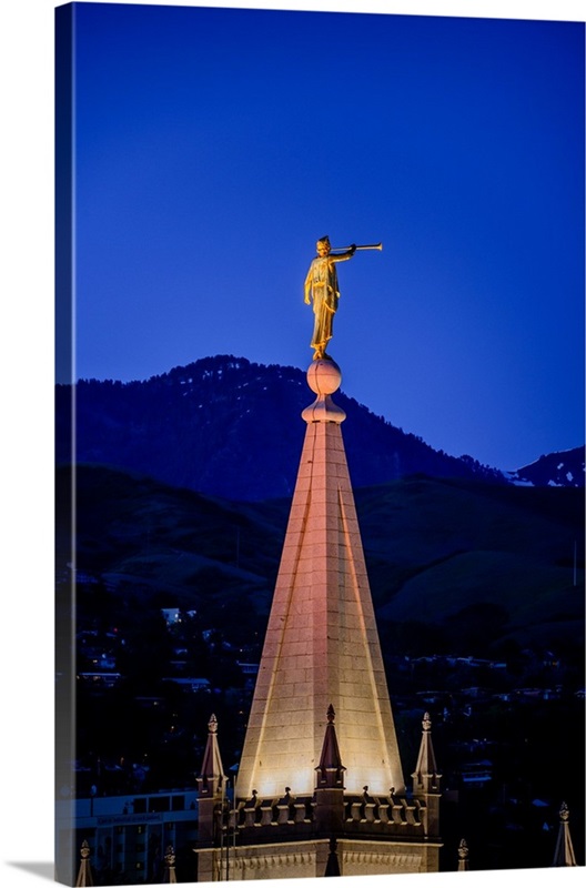 Salt Lake Temple, Moroni, Salt Lake City, Utah Wall Art, Canvas Prints