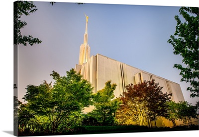 Seattle Washington Temple, View from the Side, Sunset, Bellevue, Washington