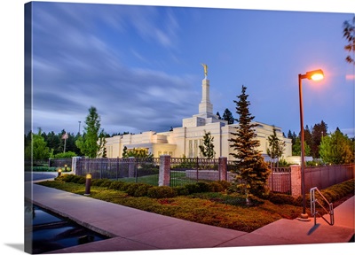 Spokane Washington Temple, Light at Night, Spokane, Washington