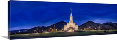 Star Valley Temple, Dusk Panoramic, Afton, Wyoming
