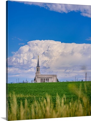 Star Valley Wyoming Temple, Field and Clouds, Afton, Wyoming