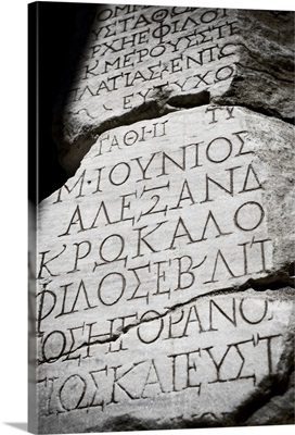 Ancient writing on walls, Ephesus, Turkey